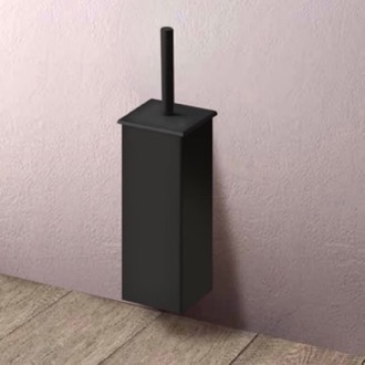 Toilet Brush Toilet Brush Holder, Wall Mounted, Square, Matte Black Gedy 4434-03-14